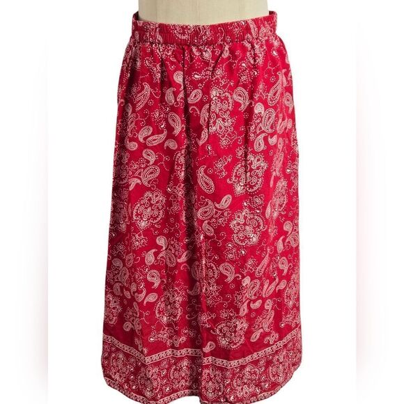 BFA Classics Vintage Red Bandana Print Skirt - Picture 2 of 7